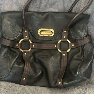 Tiffany and Fred Paris black leather bag gold hardware! Great condition!